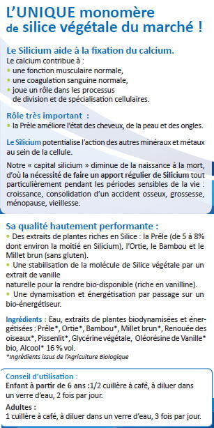 la silice végétale organique est indispensable en cas d'ostéoporose, fracture et pour une bonne croissance